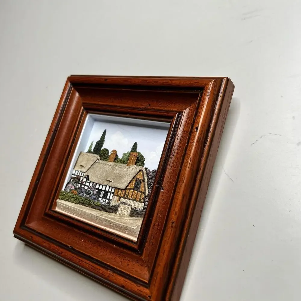 Vintage Friar Crafts Ann Hathaway's Cottage Small Wall Plaque Brown‎ England